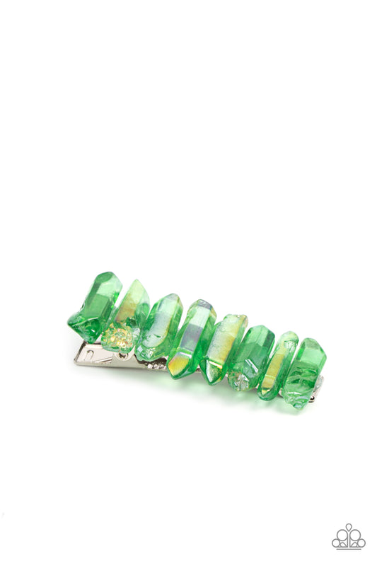 Paparazzi ~ Crystal Caves ~  Green Hair Clip