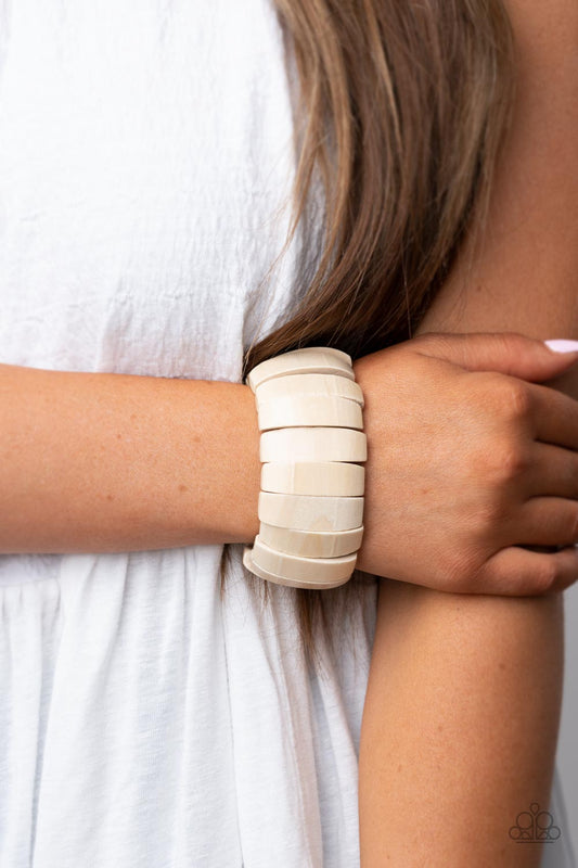 Paparazzi - Boardwalk Bonanza - White Bracelet