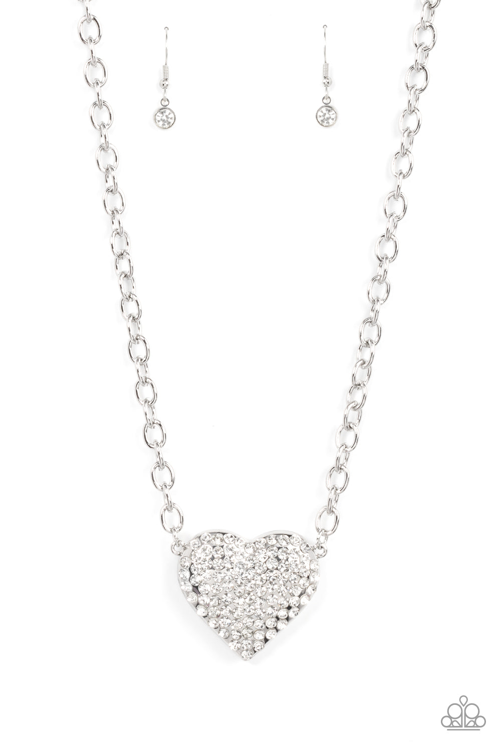 Paparazzi ~ Heartbreakingly Blingy ~ White Necklace