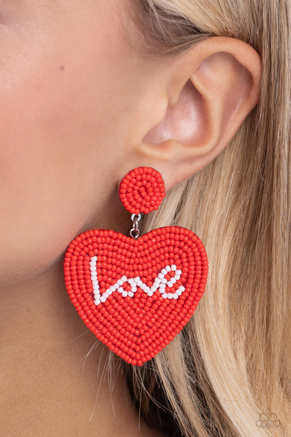 Paparazzi - Sweet Seeds - Red Post Earring