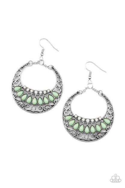 Paparazzi ~Crescent Couture ~ Green Earrings