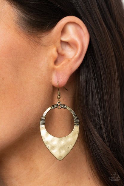 Paparazzi ~ Instinctively Industrial ~  Brass Earrings