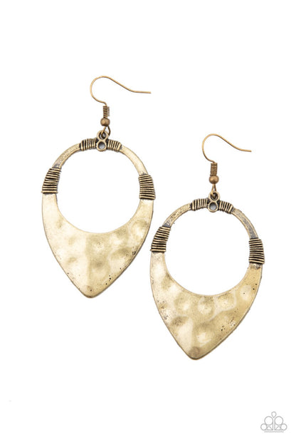 Paparazzi ~ Instinctively Industrial ~  Brass Earrings