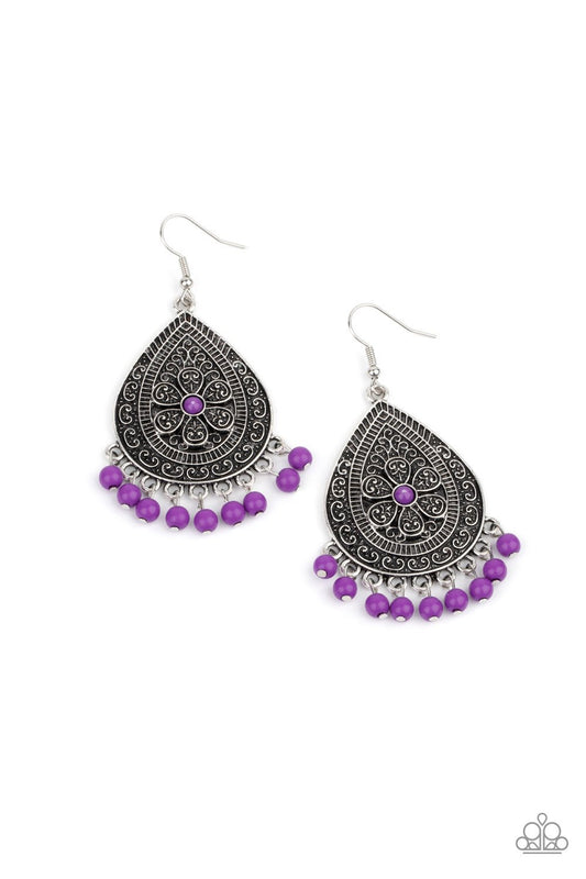 Paparazzi ~ Blossoming Teardrops ~ Purple Earrings