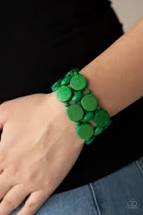 Paparazzi ~ Beach Bravado ~ Green  Bracelet